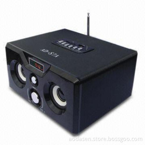 Computer Wooden Speaker with USB Slot, Supports FM Function, Available for MP3/MP4 Players